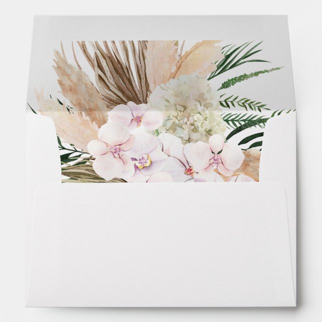 Greenery Boho Tropical Floral Envelope (Back (Bottom))