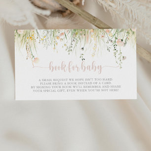 Greenery Boho Wildflower Baby Shower Book Request Enclosure Card