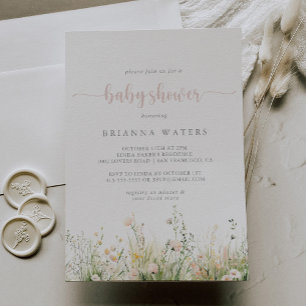 Greenery Boho Wildflower Baby Shower Invitation