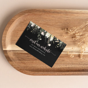Greenery Boho Wildflower Black Wedding Website Enclosure Card