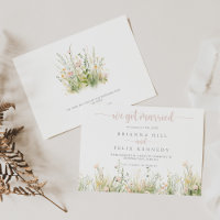 Greenery Boho Wildflower Elopement Announcement