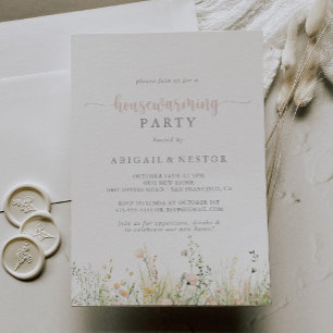 Greenery Boho Wildflower Housewarming Party  Invitation