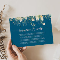 Greenery Boho Wildflower Navy Honeymoon Wish