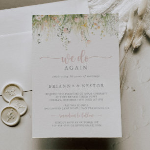 Greenery Boho Wildflower We Do Again Vow Renewal  Invitation