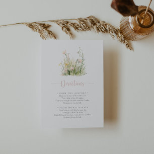 Greenery Boho Wildflower Wedding Directions  Enclosure Card