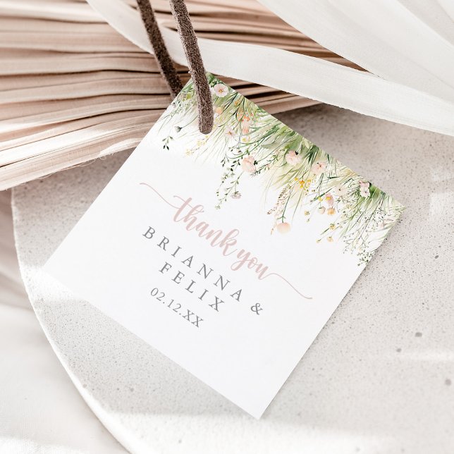 Greenery Boho Wildflower Wedding Favour Tags (Creator Uploaded)