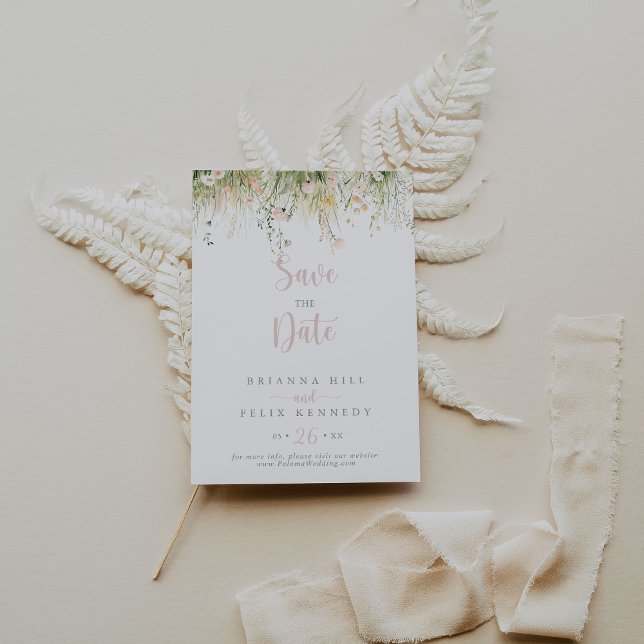 Greenery Boho Wildflower Wedding  Save The Date (Creator Uploaded)