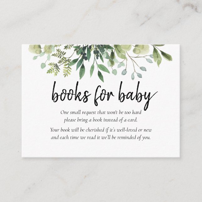 Greenery Book Request Baby Shower Enclosure (Front)