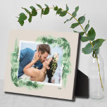 Greenery Border Built-In Easel Tabletop Plaque<br><div class="desc">Tabletop plaque with a built-in easel features your favourite photo accented with beautiful watercolor leaves on ANY COLOR BACKGROUND and any colour FRAMES to match your photo. CHANGE the date to the current year or you can delete it or add more information. Great as a gift or to display your...</div>