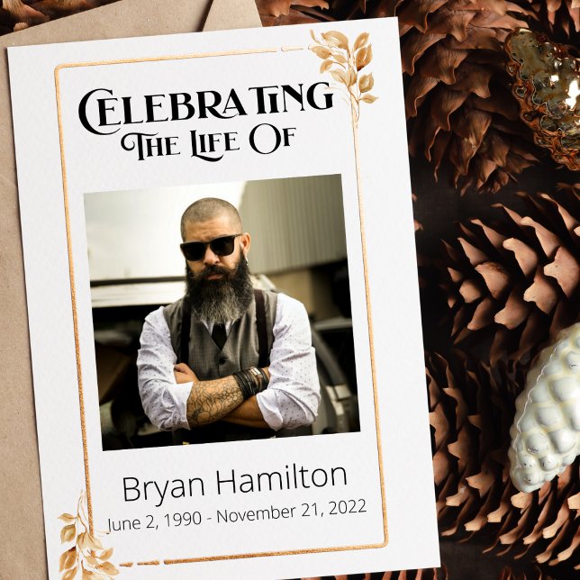 Greenery Border Memorial Order Of Service Program Invitation (Creator Uploaded)