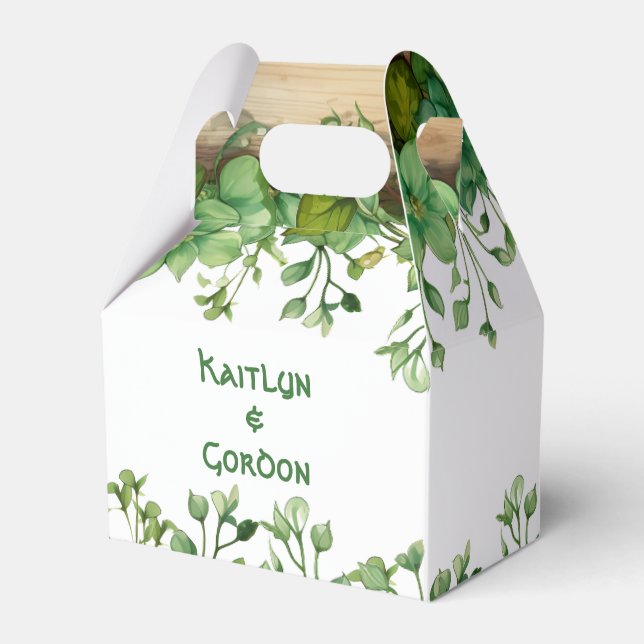 Greenery borders St. Patricks Day Irish wedding Favour Box (Front Side)