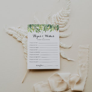 Greenery Botanical Baby Shower Hopes & Wishes Card