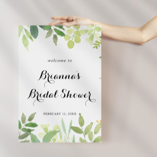 Greenery Botanical Bridal Shower Welcome Poster