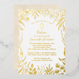 Greenery Botanical Elegant Gender Neutral Baptism