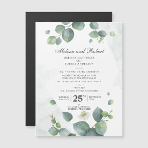 Greenery Botanical Eucalyptus Wedding Magnetic Invitation