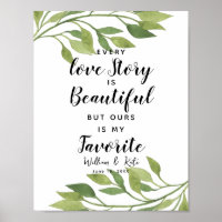 greenery botanical Every Love story is..wedding