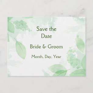 Greenery Botanical Foliage Save the Date Nature Announcement Postcard