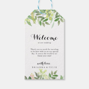Greenery Botanical Foliage Wedding Welcome Gift Tags