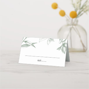 Greenery Botanical Leaves Place Card