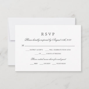 Greenery   Botanical Reply with Meal Choice RSVP Card