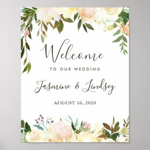 Greenery Botanical Wedding Welcome Sign