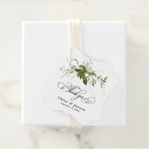 Greenery Botanicals Chic Elegant Wedding Thankyou Favour Tags