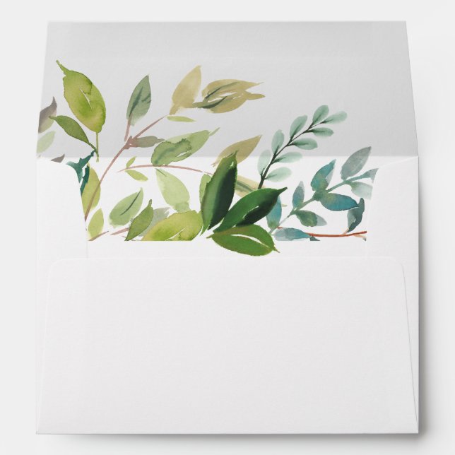 Greenery Bouquet Lined Personalised Return Address Envelope (Back (Bottom))