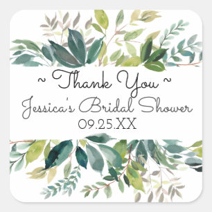 Greenery Bouquet Thank You Favour Sticker