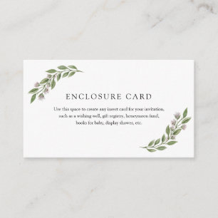 Greenery Branch and Lavender Enclosure Card