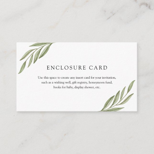 Greenery Branches Enclosure Card (Front)