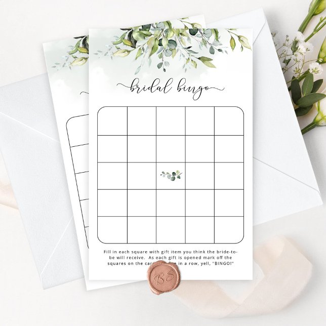 Greenery bridal bingo game (Creator Uploaded)