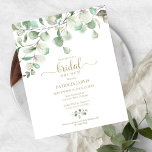 Greenery Bridal Brunch Budget Invitation<br><div class="desc">Delicate eucalyptus bouquet,  greenery botanical-themed affordable bridal shower 4.5”x5.6” invitations. PLEASE NOTE: The envelopes are NOT INCLUDE; matching A7 envelopes are available to be purchase separately.</div>