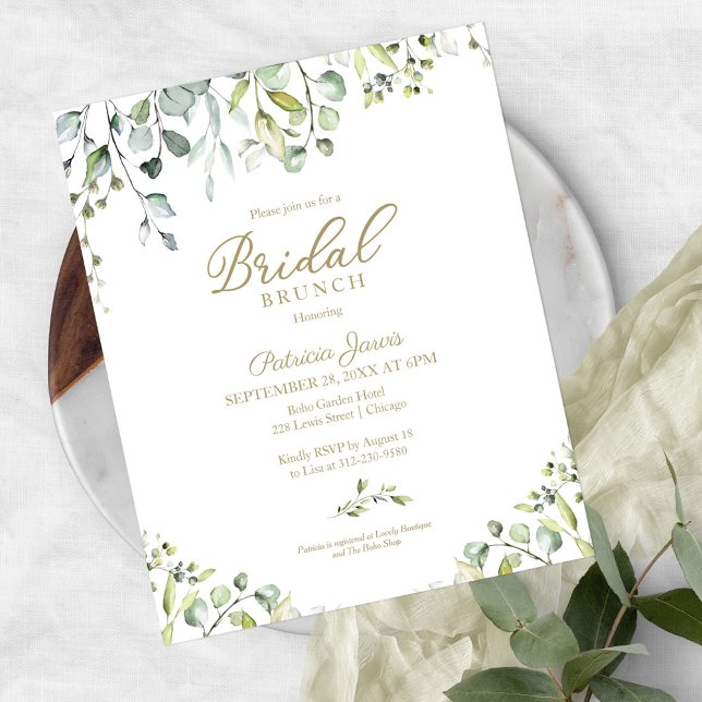  Greenery Bridal Brunch Budget Invitation (Creator Uploaded)
