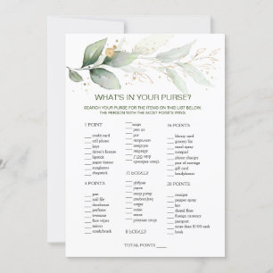 Greenery Bridal Purse game/Wedding Scramble Invitation