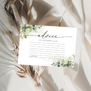 Greenery Bridal Shower Advice Card