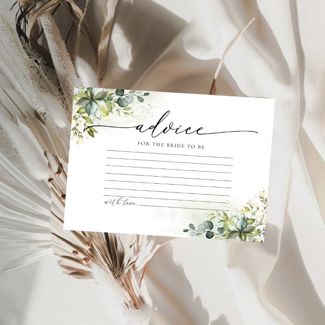 Greenery Bridal Shower Advice Card (Creator Uploaded)
