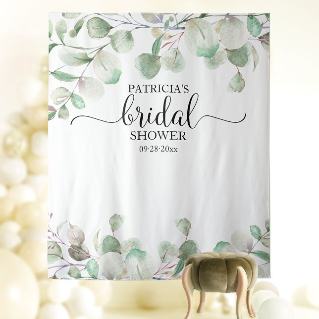 Greenery Bridal Shower Backdrop Photo Prop Tapestry (Creator Uploaded)