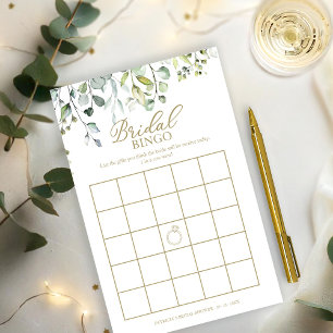 Greenery Bridal Shower Bingo Game Flyer