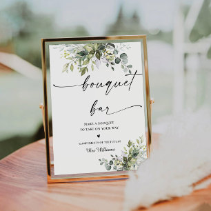Greenery Bridal Shower Bouquet Bar Sign
