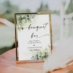 Greenery Bridal Shower Bouquet Bar Sign