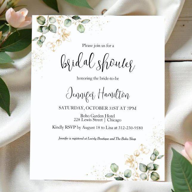 Greenery Bridal Shower Budget Invitation (Creator Uploaded)
