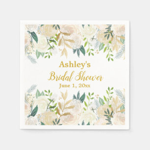 Greenery Bridal Shower Chic Gold Engagement Party  Napkin