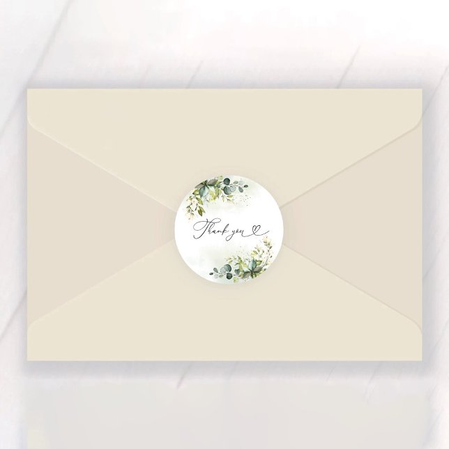 Greenery Bridal Shower Classic Round Sticker (Creator Uploaded)