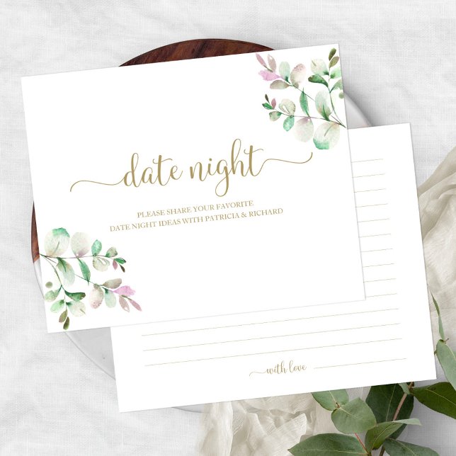 Greenery Bridal Shower Date Night Jar Cards (Creator Uploaded)