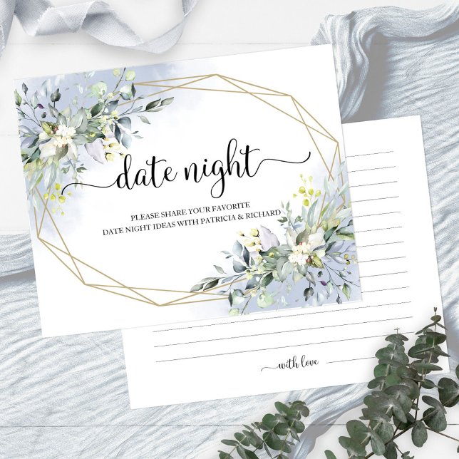 Greenery Bridal Shower Date Night Jar Cards (Creator Uploaded)