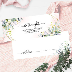 Greenery Bridal Shower Date Night Jar Cards