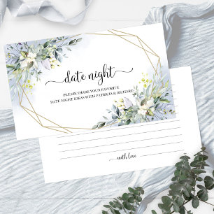 Greenery Bridal Shower Date Night Jar Cards