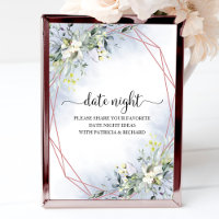 Greenery Bridal Shower Date Night Jar Sign
