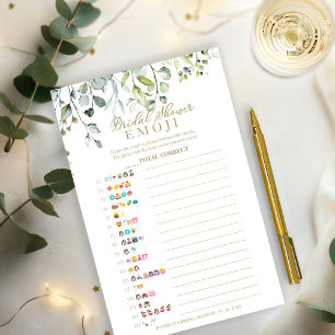 Greenery Bridal Shower Emoji Pictionary Game Flyer