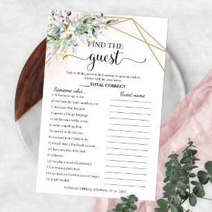 Greenery Bridal Shower Find The Guest Game Flyer